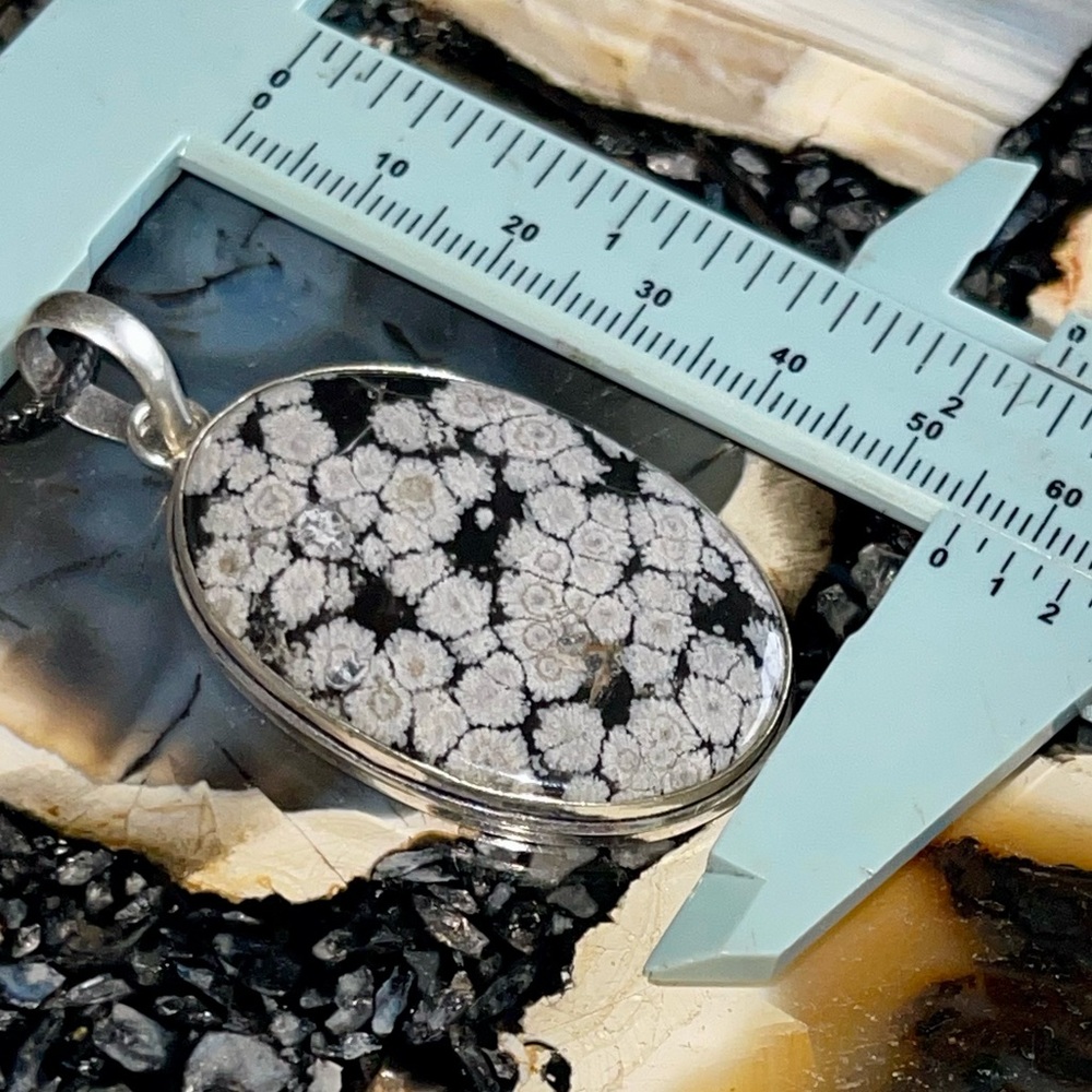 Snowflake Obsidian Pendant 2” - Picture 12 of 15